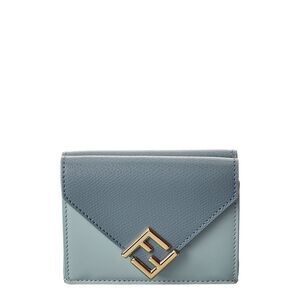 Fendi Ff Diamonds Leather Wallet, Blue